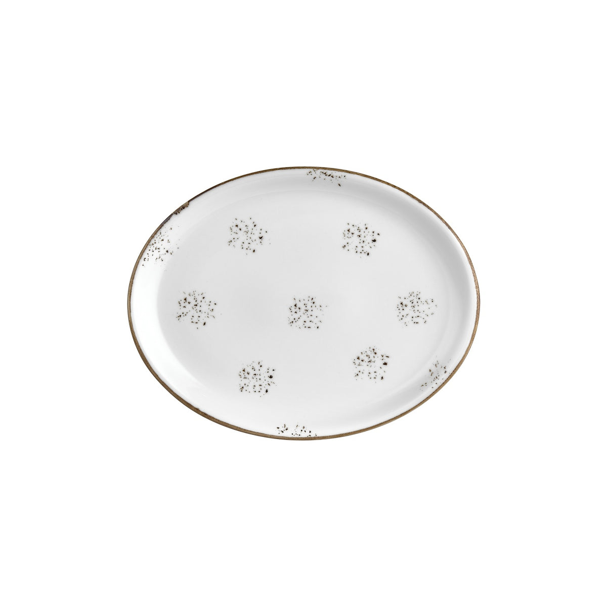 Elegance 12.25" x 9.5" x h:1" Oval Brown Vitrified Platter (1 each)