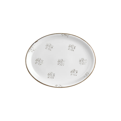 Elegance 12.25" x 9.5" x h:1" Oval Brown Vitrified Platter (1 each)