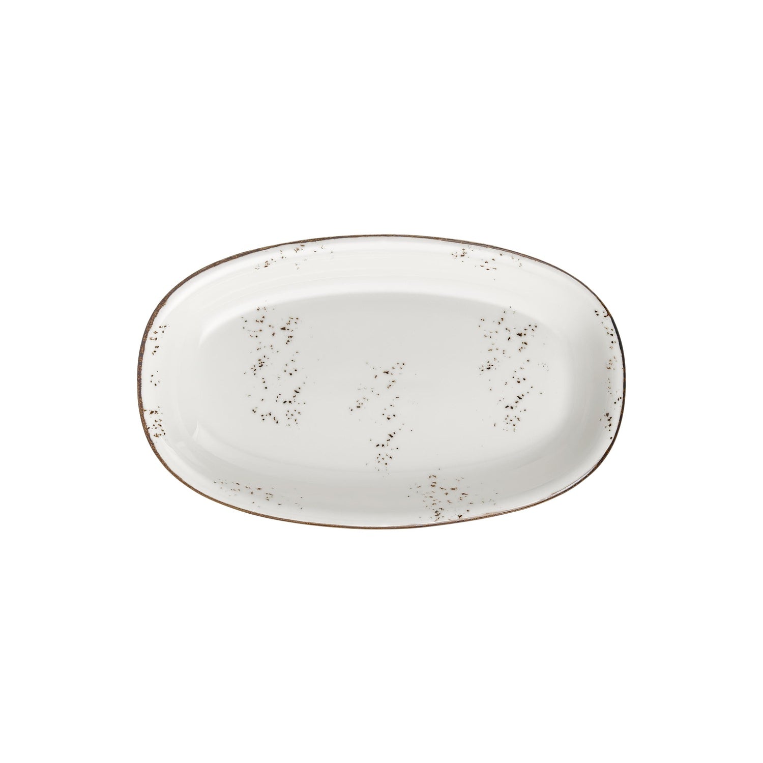Harmony Elegance 13.5" x 8" x h:1.5" Oval Brown Vitrified Platter (1 each)