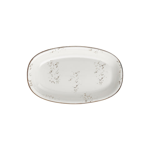 Harmony Elegance 13.5" x 8" x h:1.5" Oval Brown Vitrified Platter (1 each)
