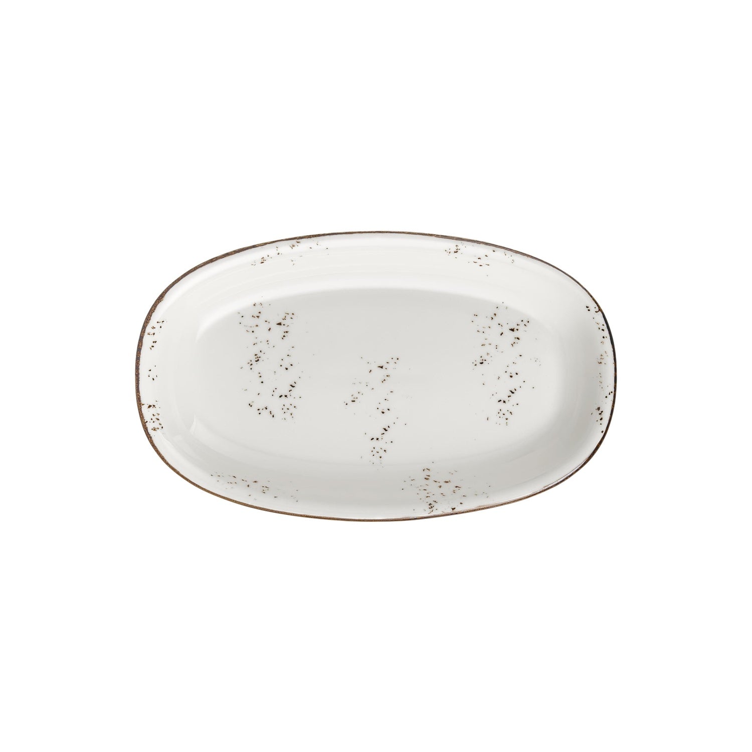 Harmony Elegance 13.5" x 8" x h:1.5" Oval Brown Vitrified Platter (1 each)