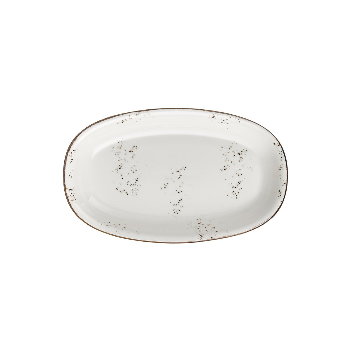 Harmony Elegance 13.5" x 8" x h:1.5" Oval Brown Vitrified Platter (1 each)