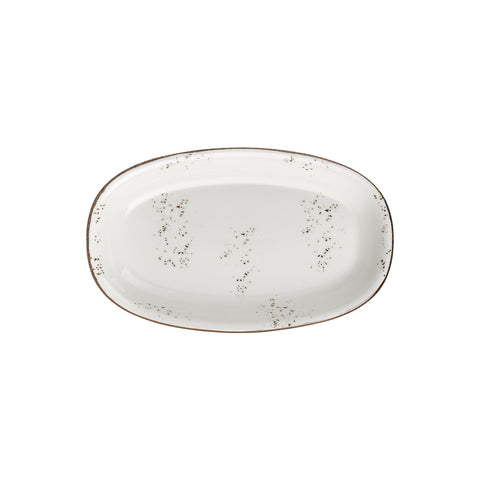 Harmony Elegance 13.5" x 8" x h:1.5" Oval Brown Vitrified Platter (1 each)