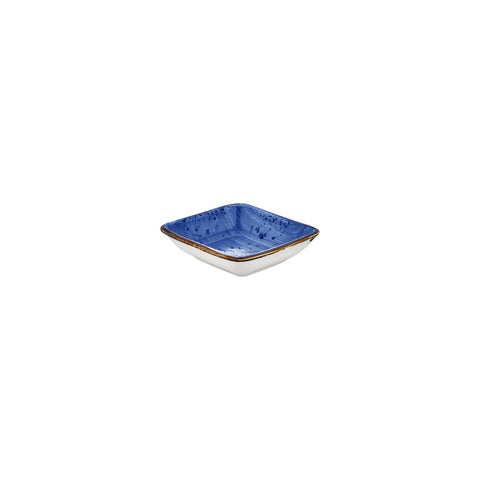 Enigma 4" x 3.5" x h:0.5" 2 oz. Square Blue Vitrified Bowl (Set of 4)