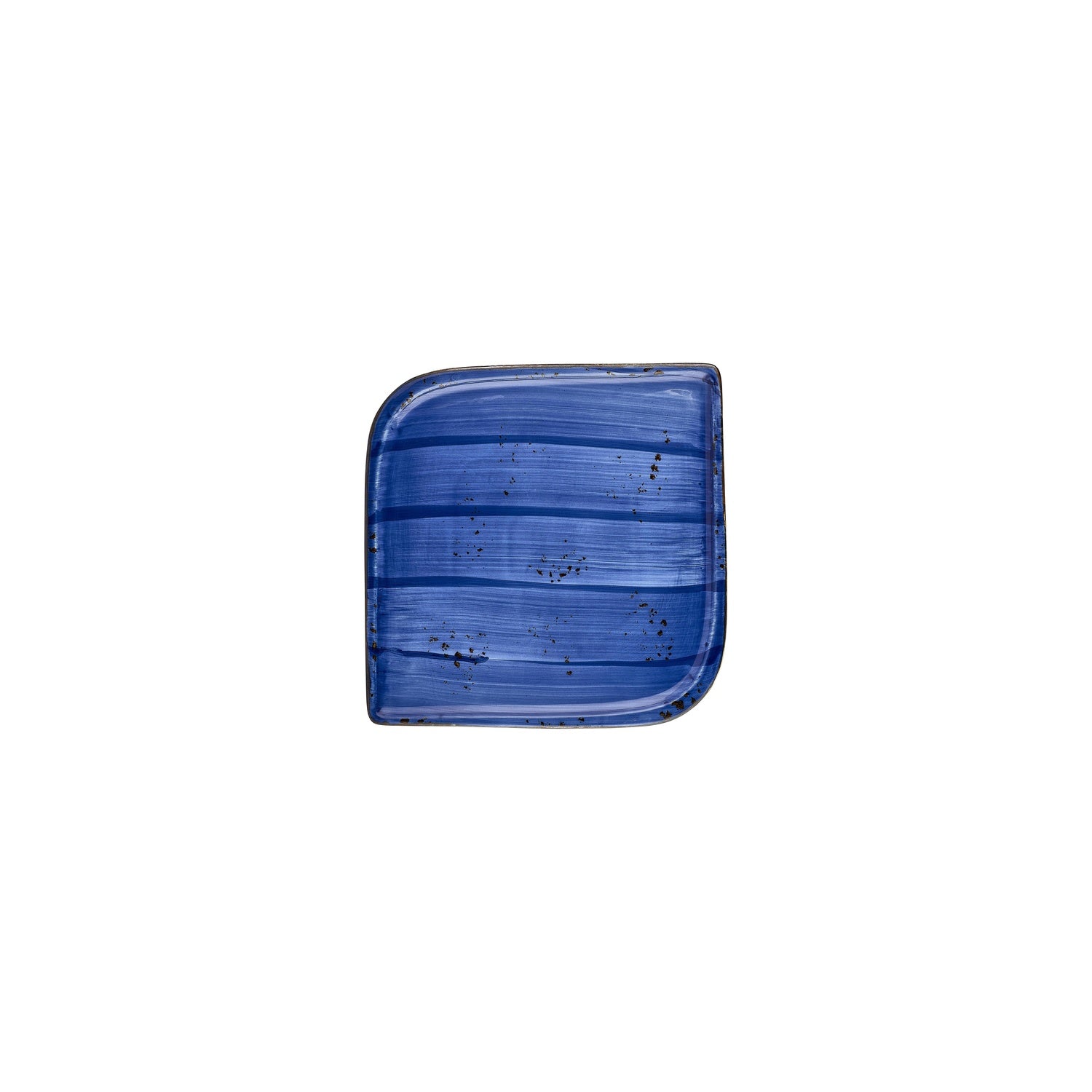 Enigma 6" x 6" Square Blue Vitrified Plate (Set of 4)