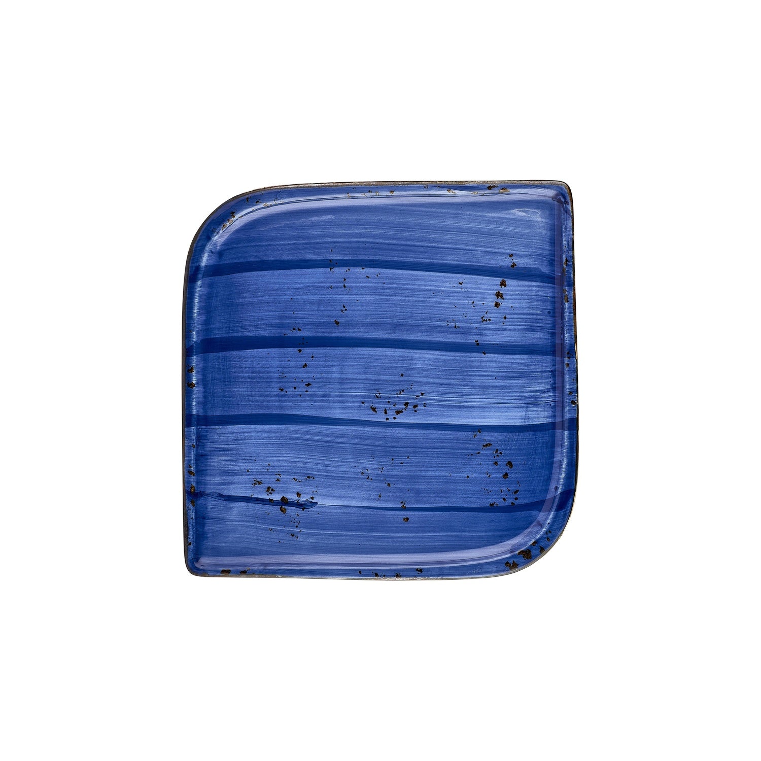 Enigma 11" x 11" Square Blue Vitrified Plate (Set of 6)