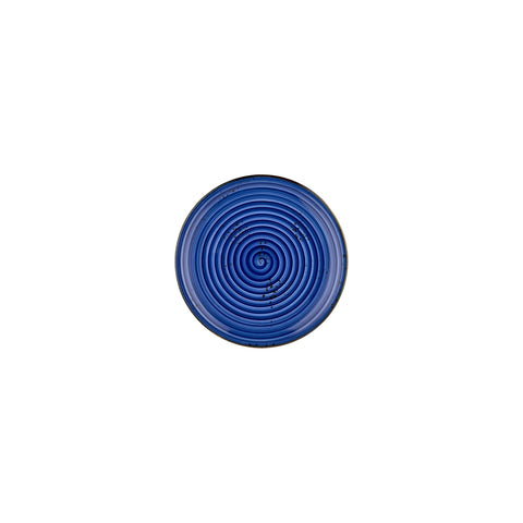 Enigma dia.6.75" Round Blue Vitrified Plate (Set of 4)