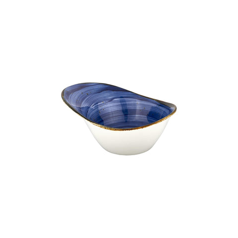 Enigma 10.25" x 7.5" x h:0" 42 oz. Organic Blue Vitrified Bowl