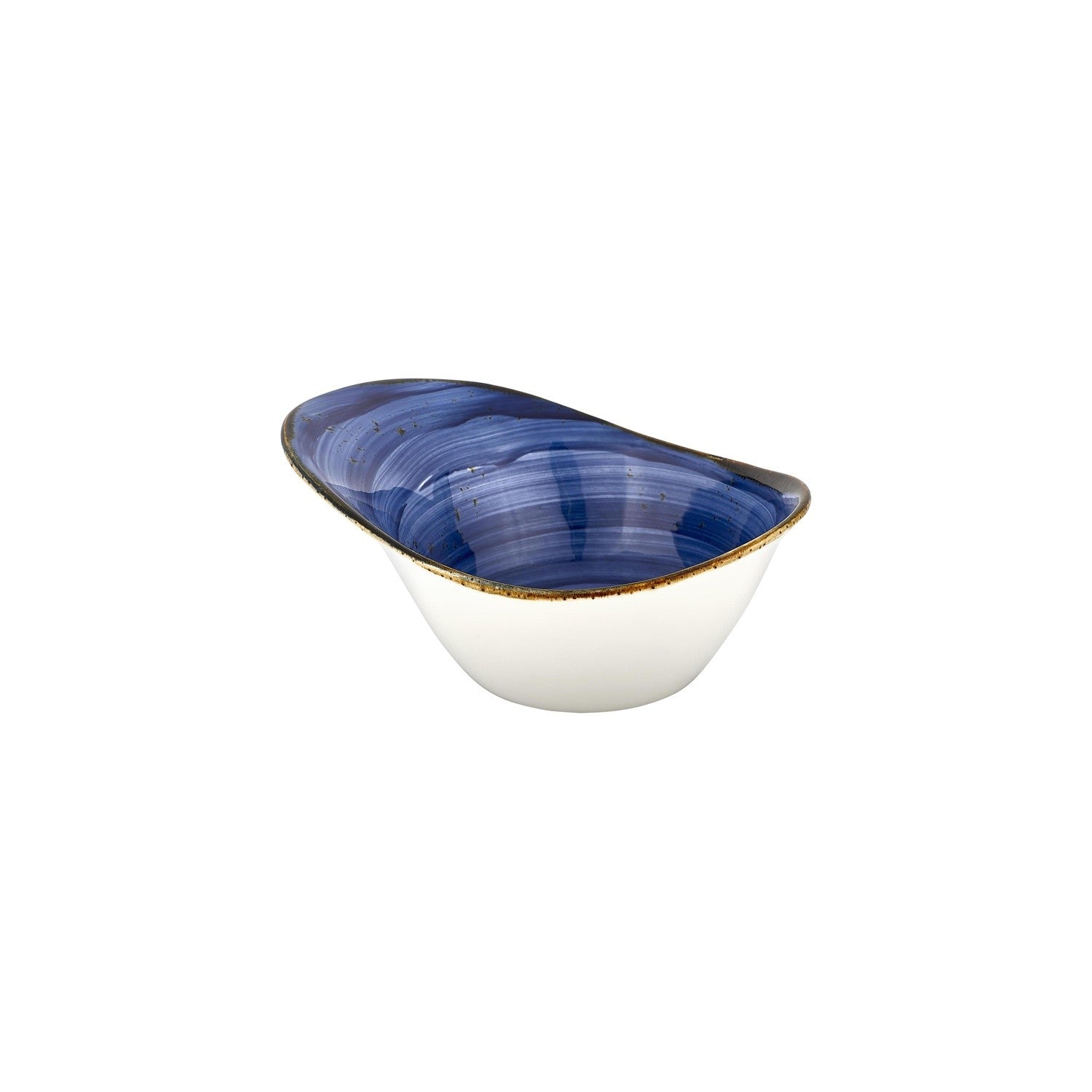 Enigma 10.25" x 7.5" x h:0" 42 oz. Organic Blue Vitrified Bowl (1 each)