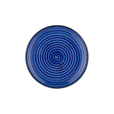Enigma dia.11.75" Round Blue Vitrified Plate (Set of 6)