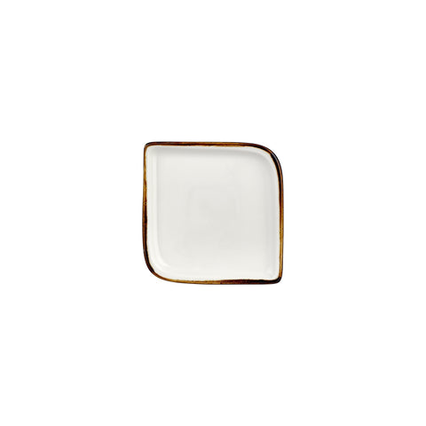 Gleam 6" x 6" Square Brown Vitrified Plate (Set of 4)