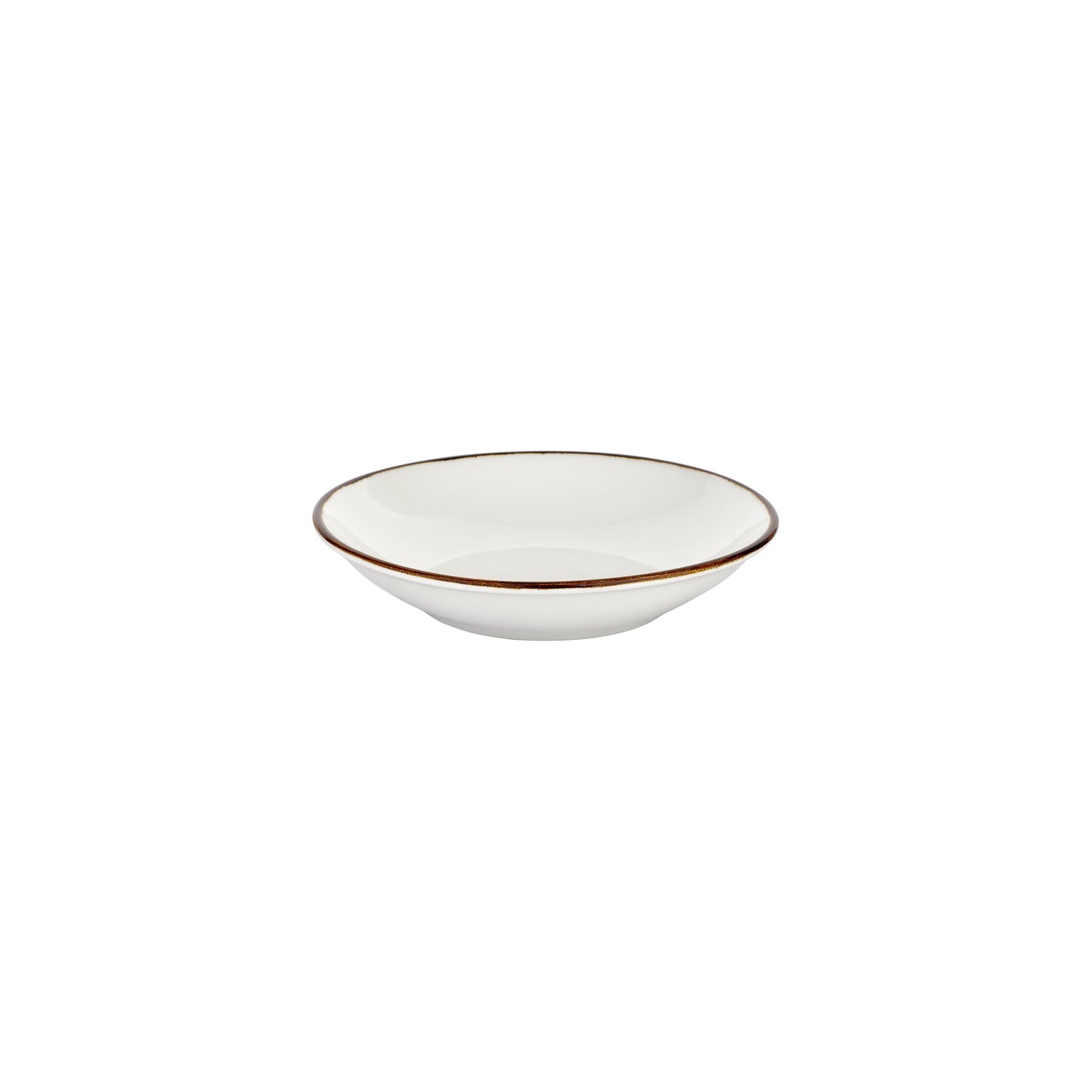 Gleam dia.9" h:1.75" 34 oz. Round Brown Vitrified Deep Plate (Set of 6)