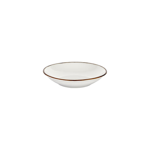 Gleam dia.9" h:1.75" 34 oz. Round Brown Vitrified Deep Plate (Set of 6)