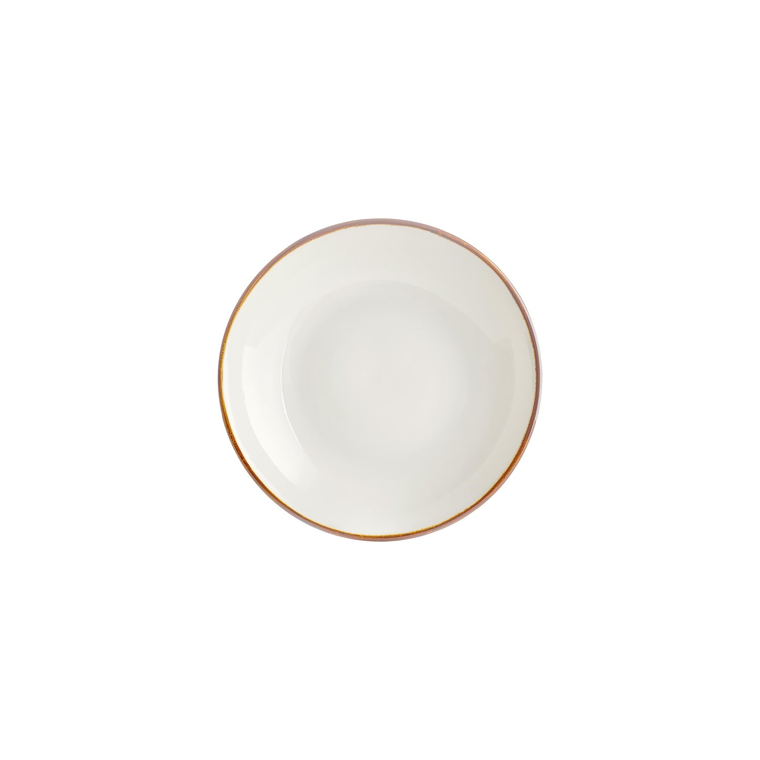 Gleam dia.9" h:1.75" 34 oz. Round Brown Vitrified Deep Plate (Set of 6)