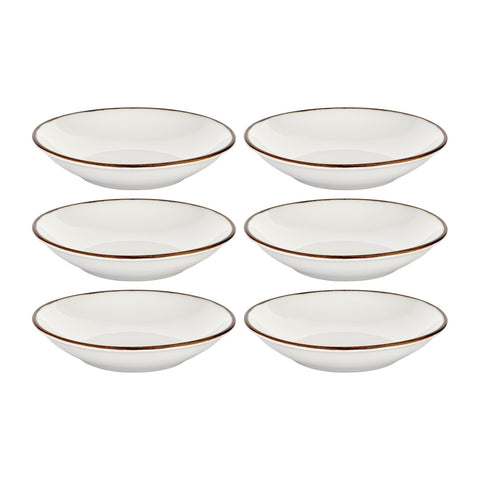 Gleam dia.9" h:1.75" 34 oz. Round Brown Vitrified Deep Plate (Set of 6)