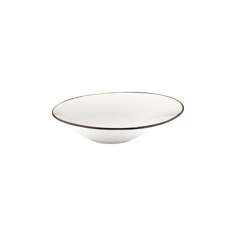 Gleam 11.75" x 11.75" x h:0" 24 oz. Organic Brown Vitrified Deep Plate (Set of 6)