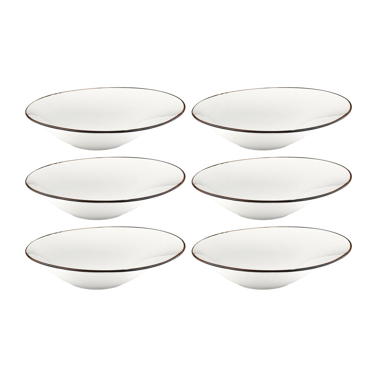 Gleam 11.75" x 11.75" x h:0" 24 oz. Organic Brown Vitrified Deep Plate (Set of 6)