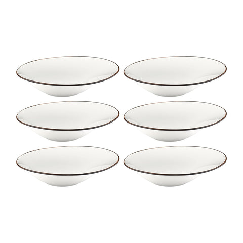 Gleam 11.75" x 11.75" x h:0" 24 oz. Organic Brown Vitrified Deep Plate (Set of 6)