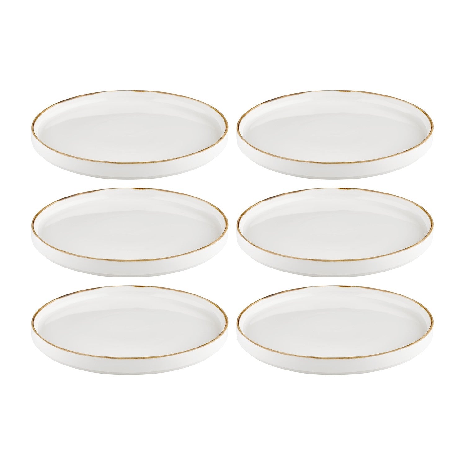Gleam dia.10.75" Round Brown Vitrified Plate (Set of 6)