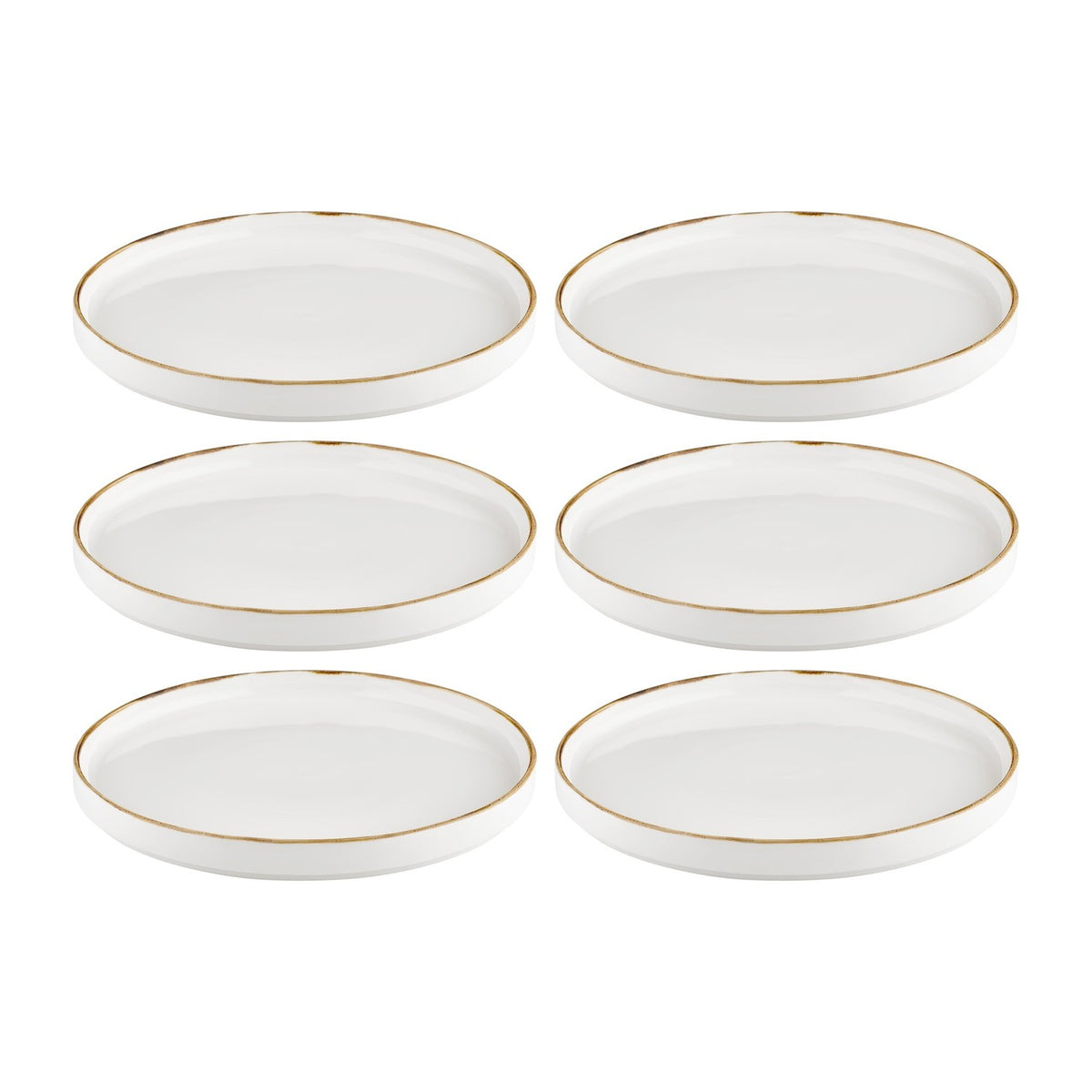 Gleam dia.10.75" Round Brown Vitrified Plate (Set of 6)