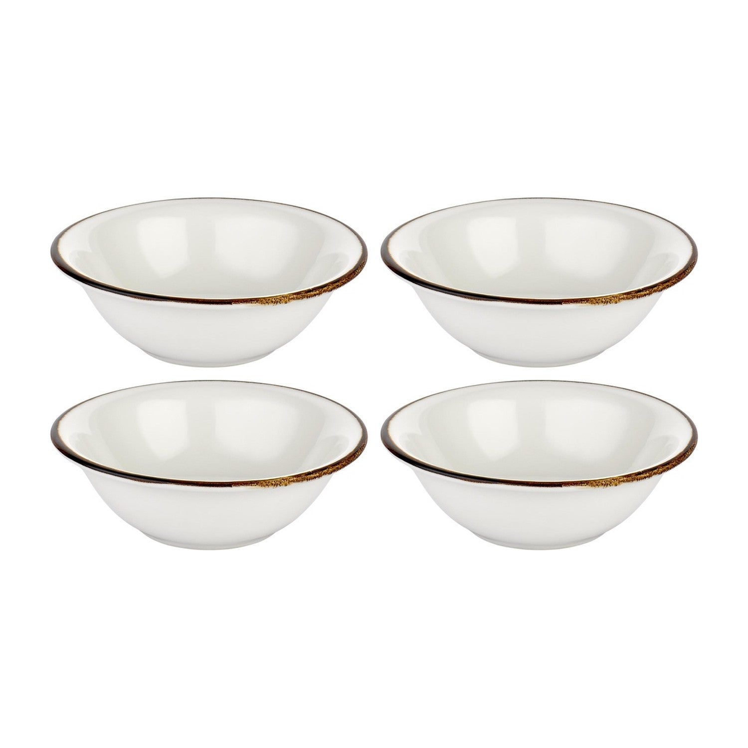 Gleam dia.6" h:2" 12 oz. Round Brown Vitrified Bowl (Set of 4)