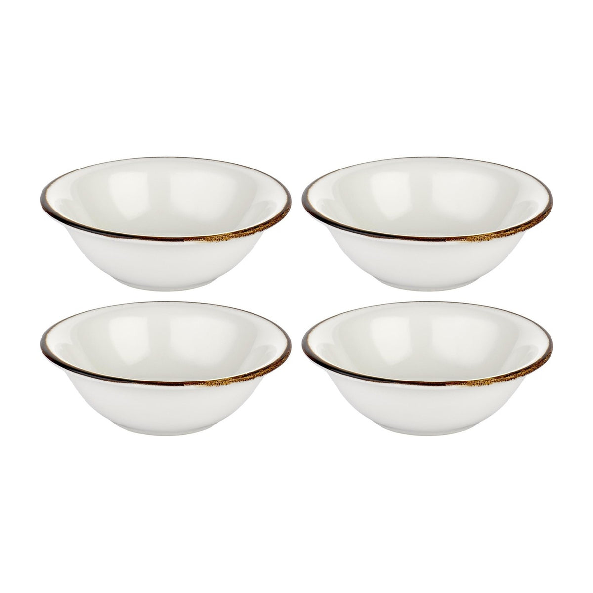 Gleam dia.6" h:2" 12 oz. Round Brown Vitrified Bowl (Set of 4)