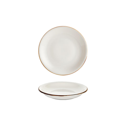 Gleam dia.8.25" h:0" 17 oz. Round Brown Vitrified Deep Plate (Set of 4)