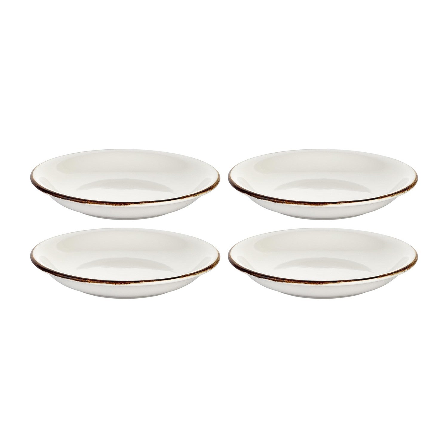 Gleam dia.8.25" h:0" 17 oz. Round Brown Vitrified Deep Plate (Set of 4)