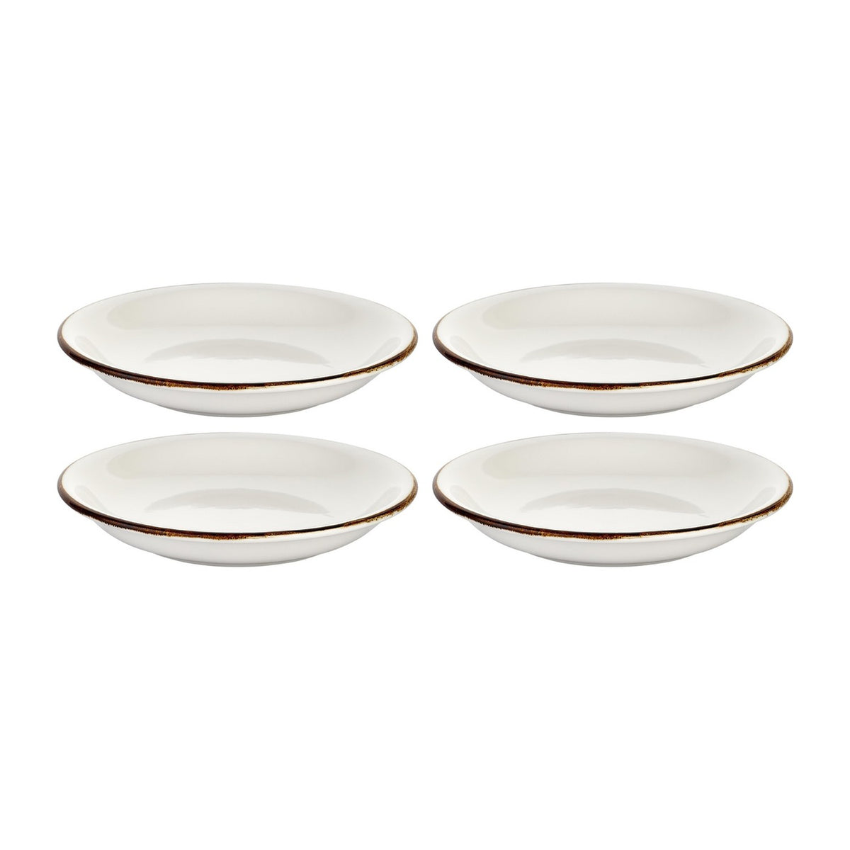 Gleam dia.8.25" h:0" 17 oz. Round Brown Vitrified Deep Plate (Set of 4)