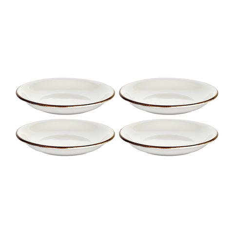Gleam dia.8.25" h:0" 17 oz. Round Brown Vitrified Deep Plate (Set of 4)