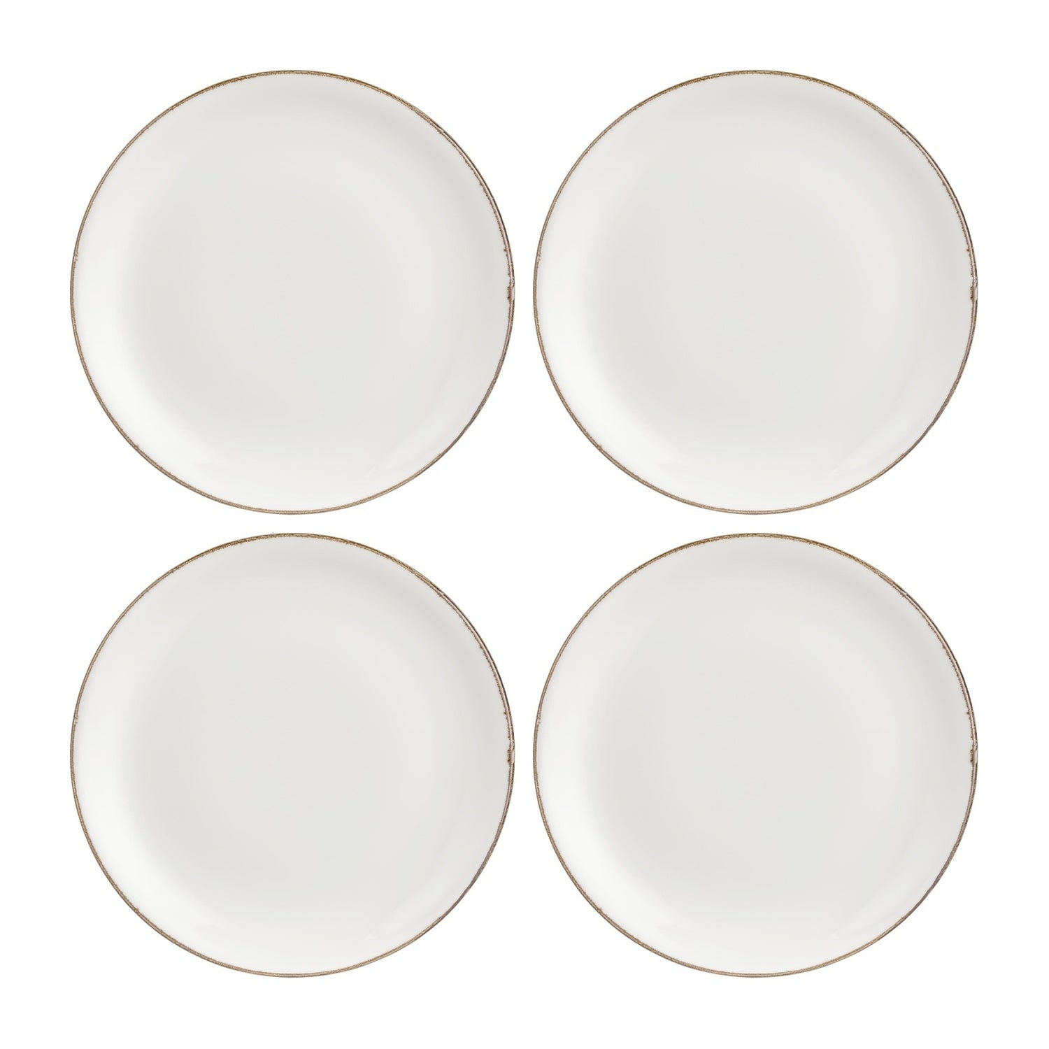 Gleam dia.8.25" Round Brown Vitrified Plate (Set of 4)