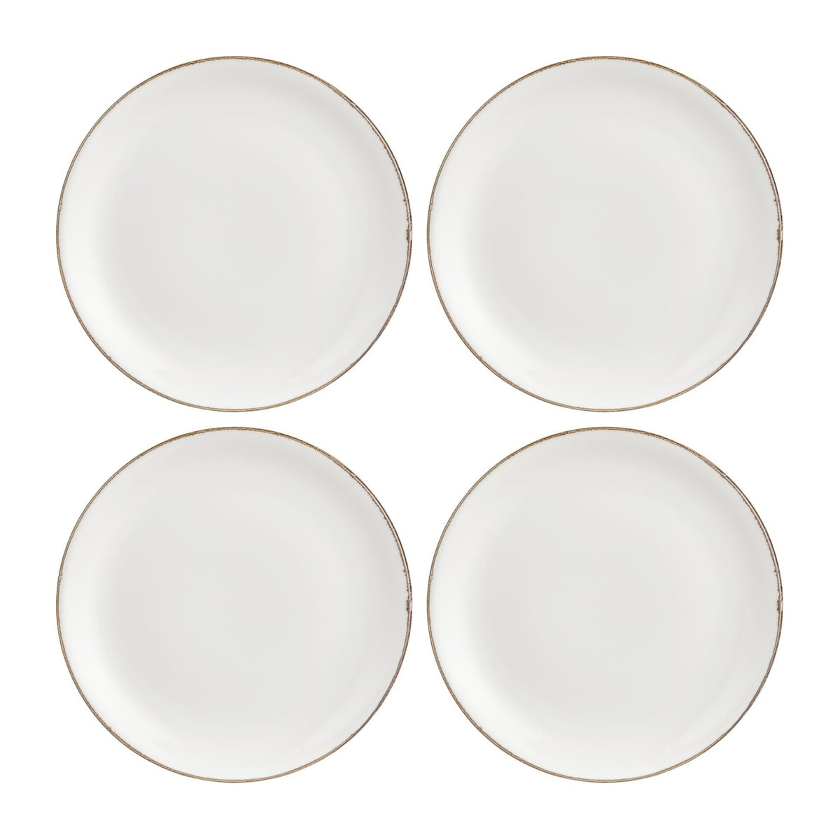 Gleam dia.8.25" Round Brown Vitrified Plate (Set of 4)