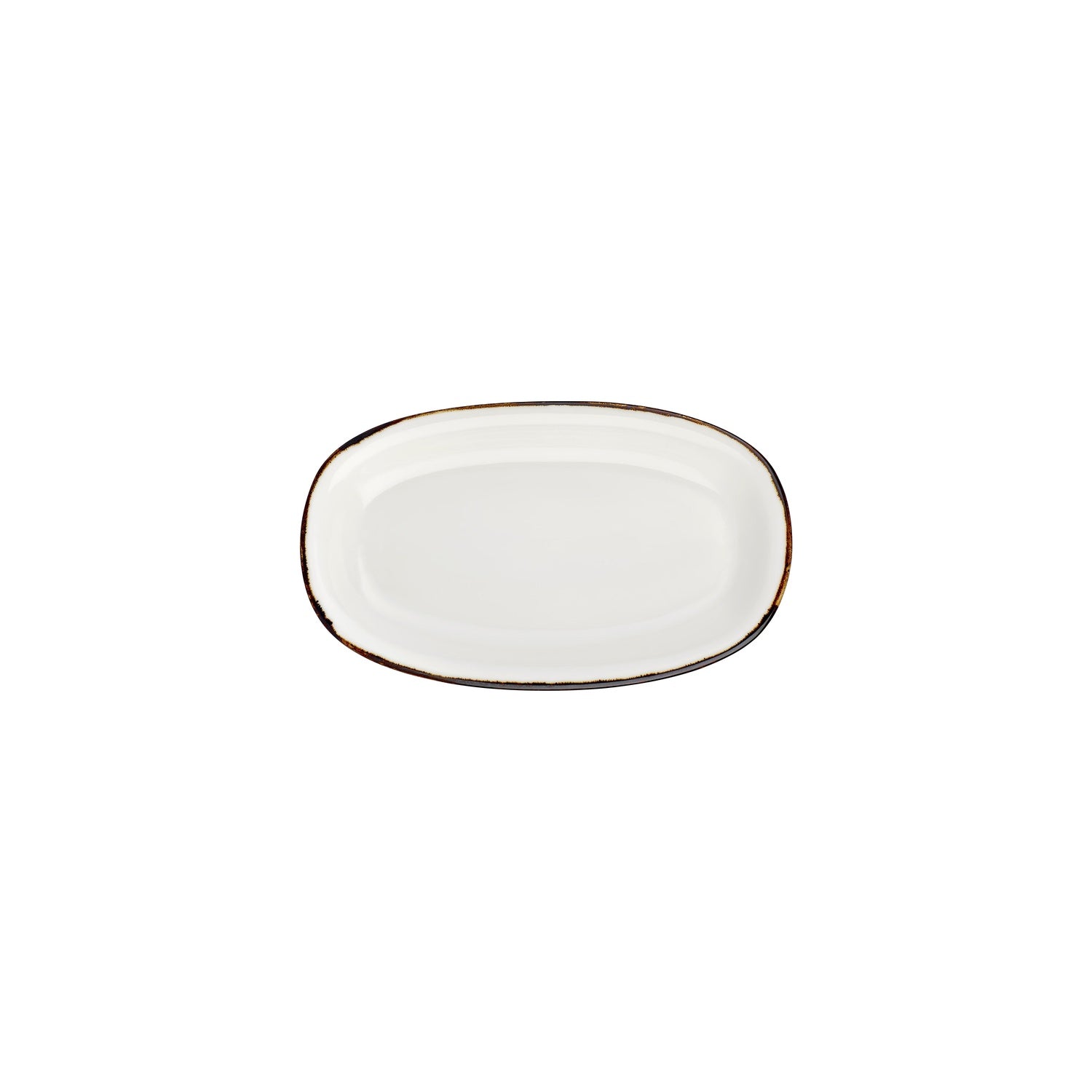 Gleam 9.5" x 5.75" x h:1" Oval Brown Vitrified Platter (1 each)