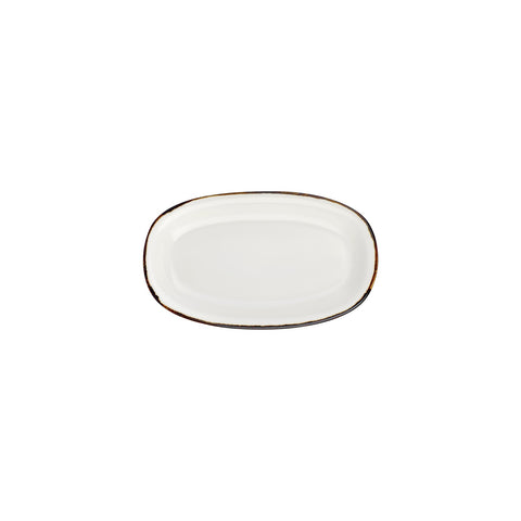 Gleam 9.5" x 5.75" x h:1" Oval Brown Vitrified Platter (1 each)