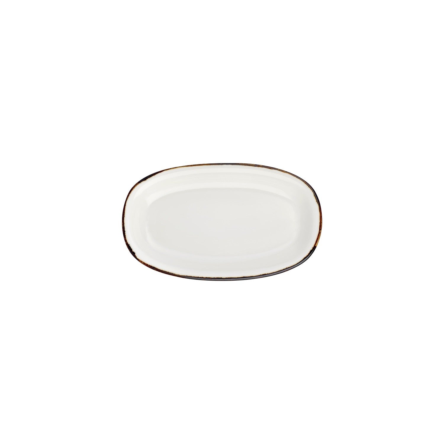 Gleam 9.5" x 5.75" x h:1" Oval Brown Vitrified Platter (1 each)