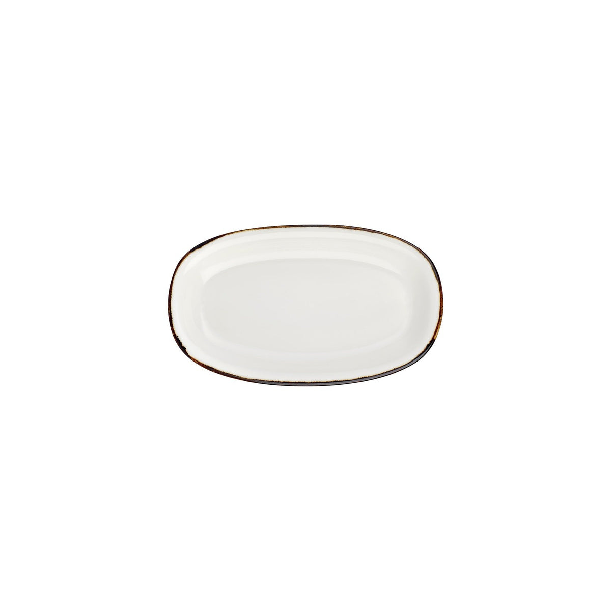 Gleam 9.5" x 5.75" x h:1" Oval Brown Vitrified Platter (1 each)