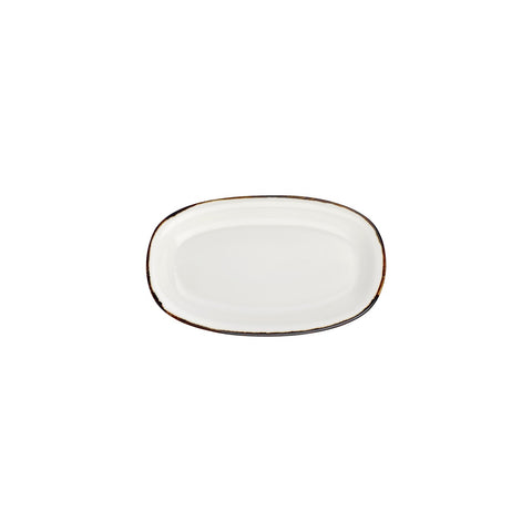 Gleam 9.5" x 5.75" x h:1" Oval Brown Vitrified Platter (1 each)