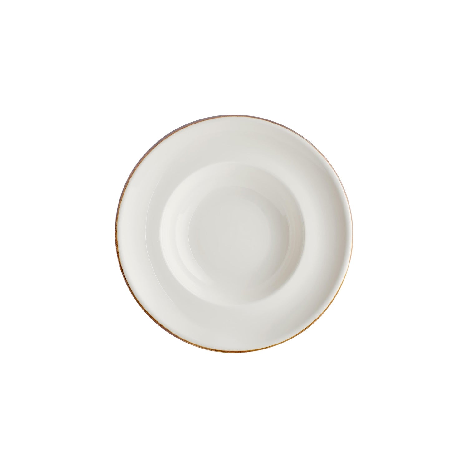 Gleam dia.10.75" h:2.5" 17 oz. Round Brown Vitrified Deep Plate (Set of 6)