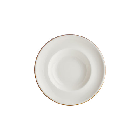 Gleam dia.10.75" h:2.5" 17 oz. Round Brown Vitrified Deep Plate (Set of 6)