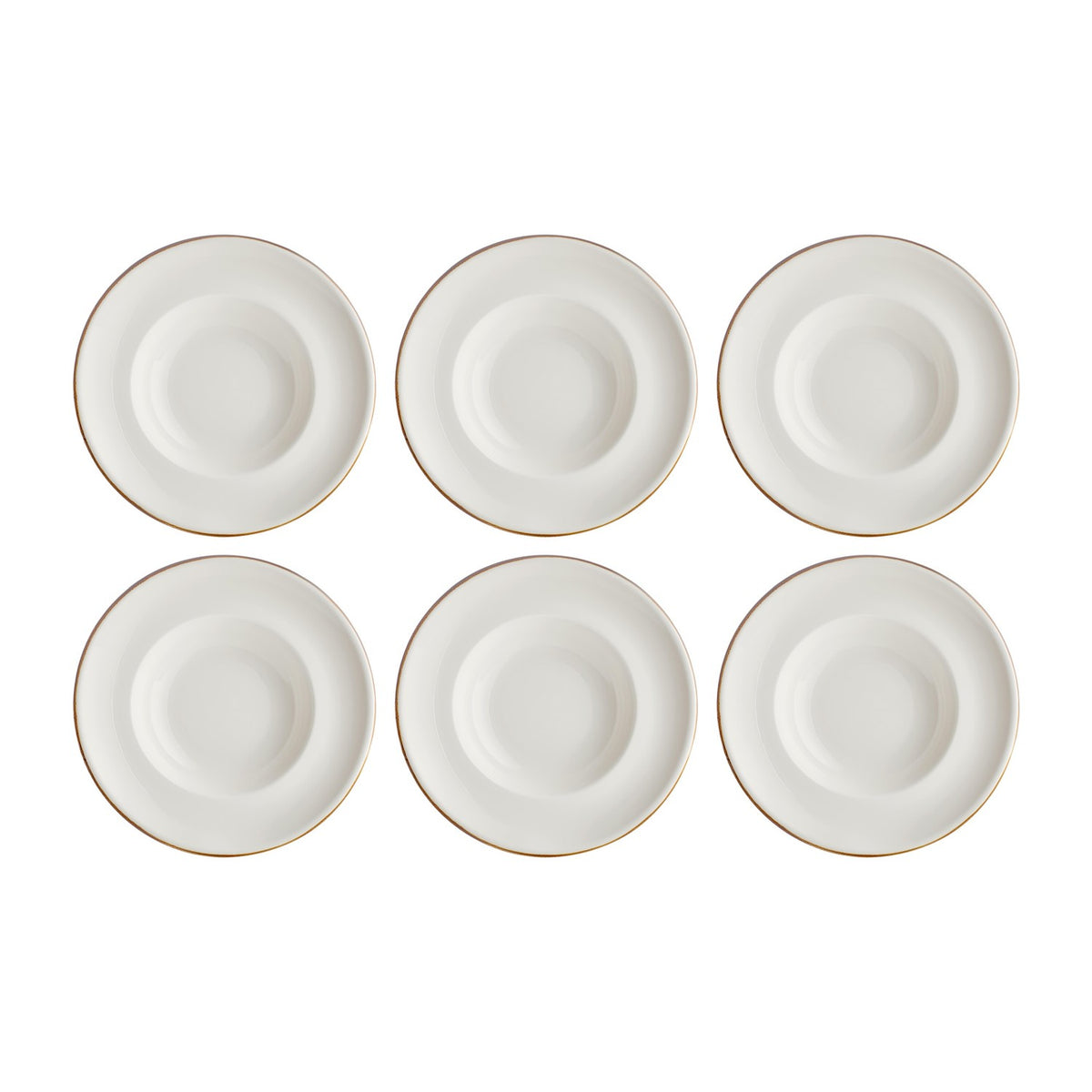 Gleam dia.10.75" h:2.5" 17 oz. Round Brown Vitrified Deep Plate (Set of 6)