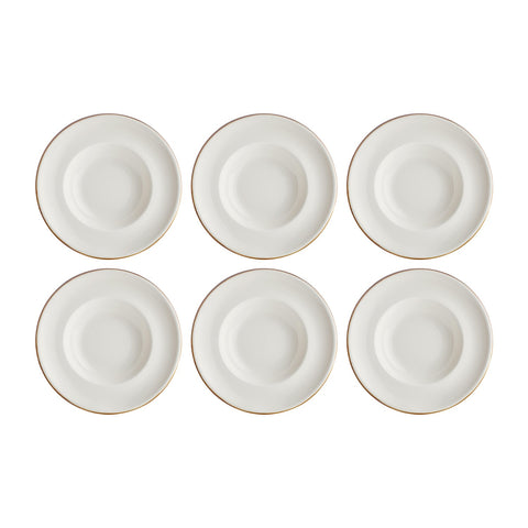 Gleam dia.10.75" h:2.5" 17 oz. Round Brown Vitrified Deep Plate (Set of 6)