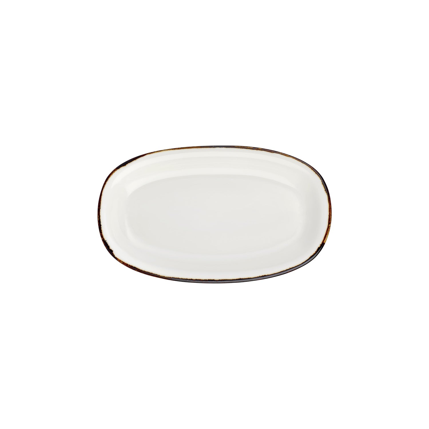 Gleam 11.5" x 7" x h:1.25" Oval Brown Vitrified Platter (1 each)