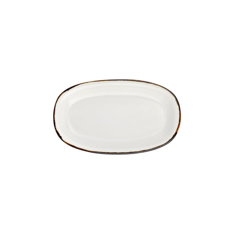 Gleam 11.5" x 7" x h:1.25" Oval Brown Vitrified Platter (1 each)