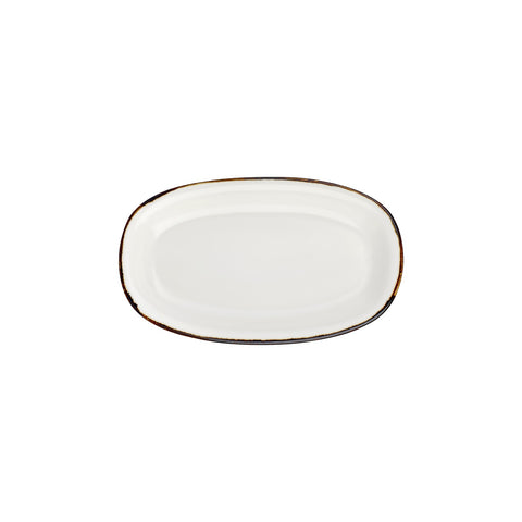 Gleam 11.5" x 7" x h:1.25" Oval Brown Vitrified Platter (1 each)