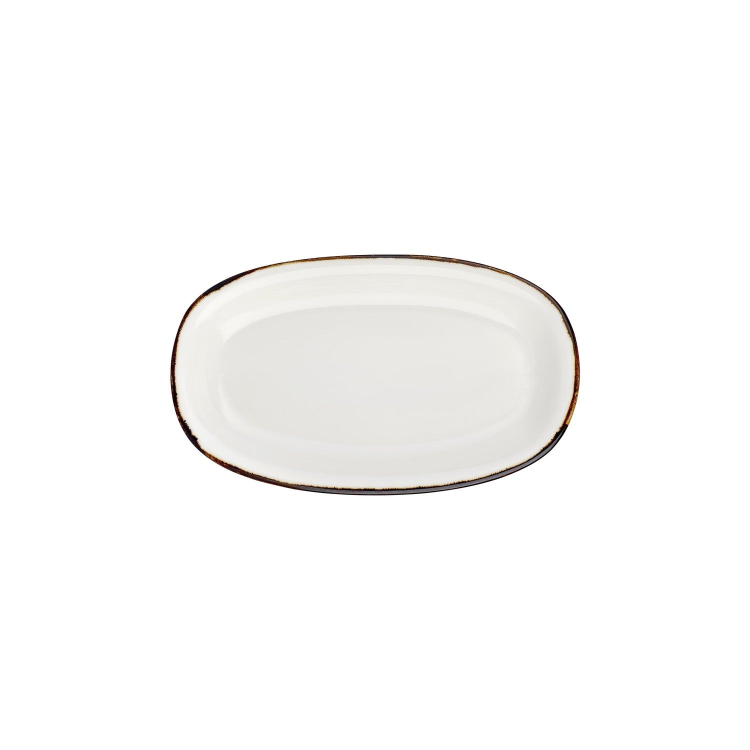 Gleam 11.5" x 7" x h:1.25" Oval Brown Vitrified Platter (1 each)