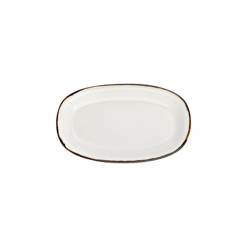 Gleam 11.5" x 7" x h:1.25" Oval Brown Vitrified Platter (1 each)