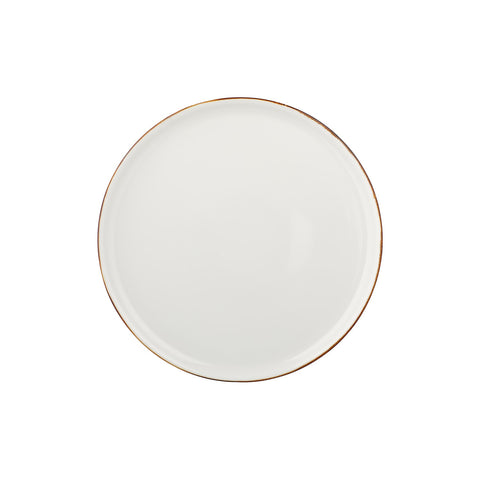 Gleam dia.12.5" x 12.5" Round Brown Vitrified Pizza Plate (Set of 6)