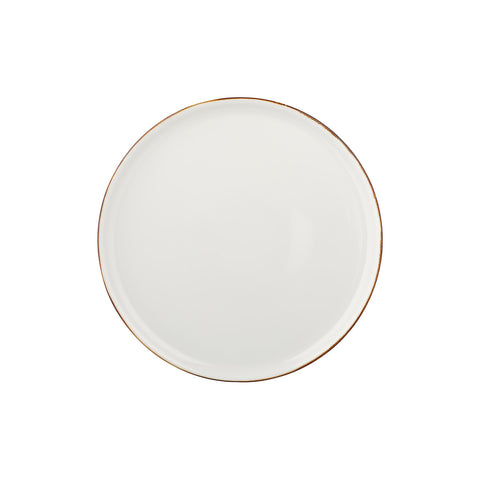 Gleam dia.12.5" x 12.5" Round Brown Vitrified Pizza Plate (Set of 6)