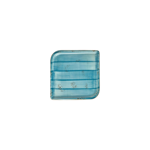 Infinity 6" x 6" Square Turquoise Vitrified Plate (Set of 4)
