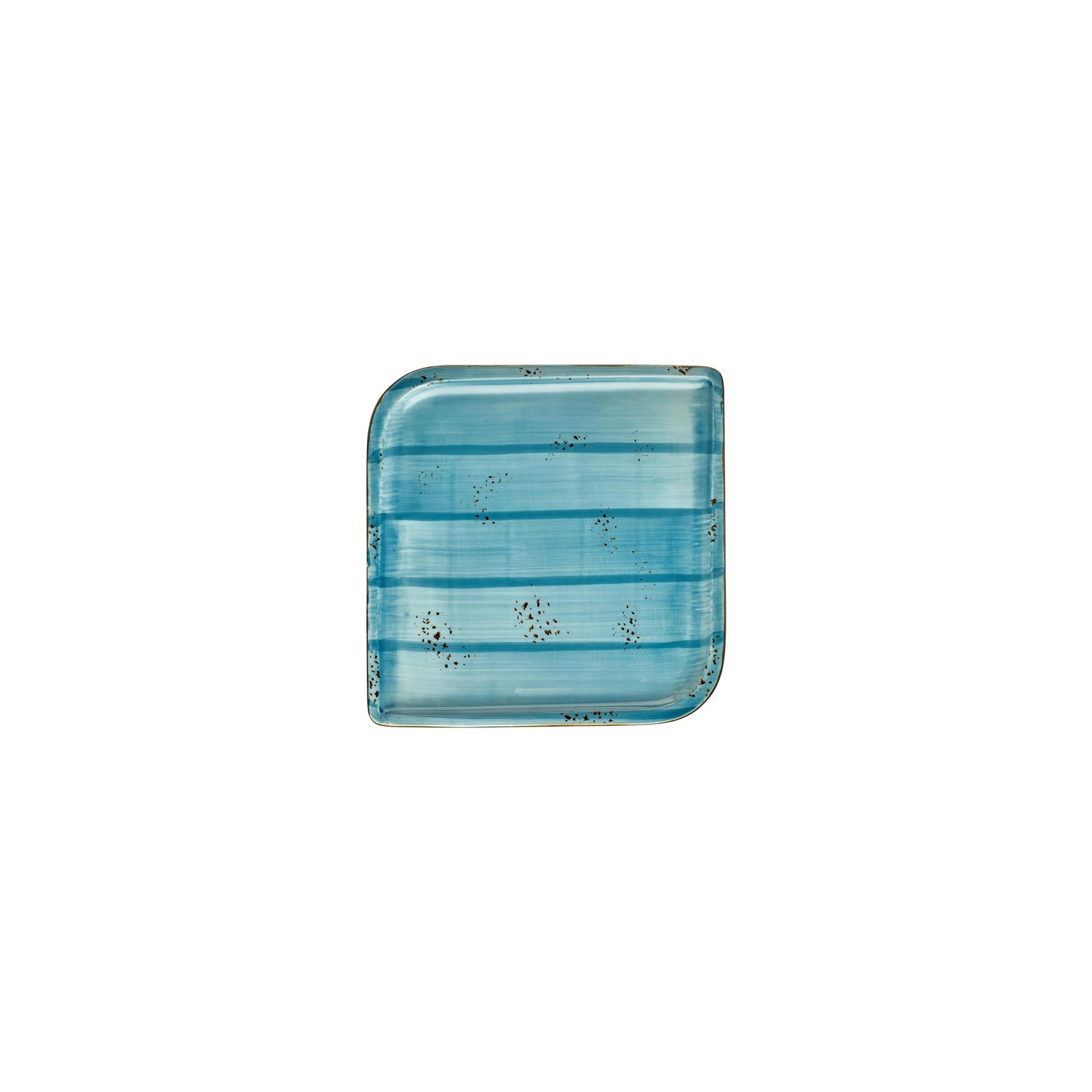 Infinity 6" x 6" Square Turquoise Vitrified Plate (Set of 4)
